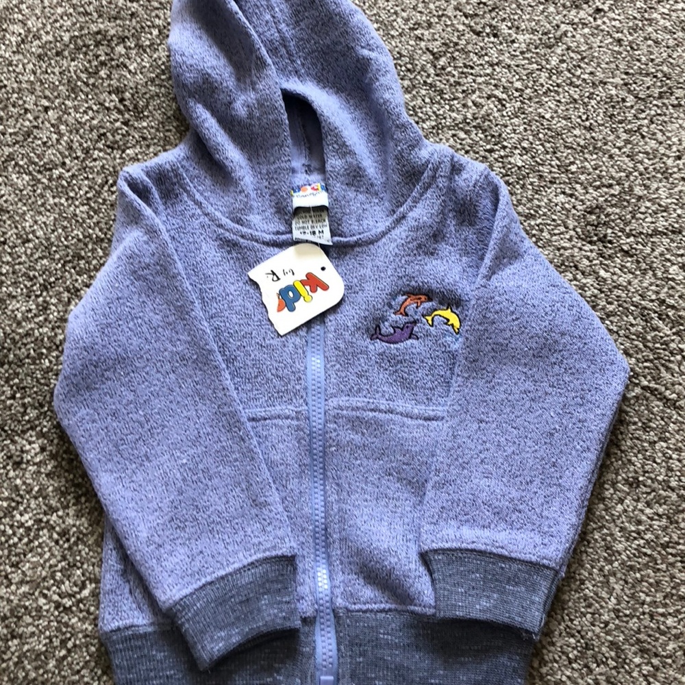 New terry cloth zip up jacket.